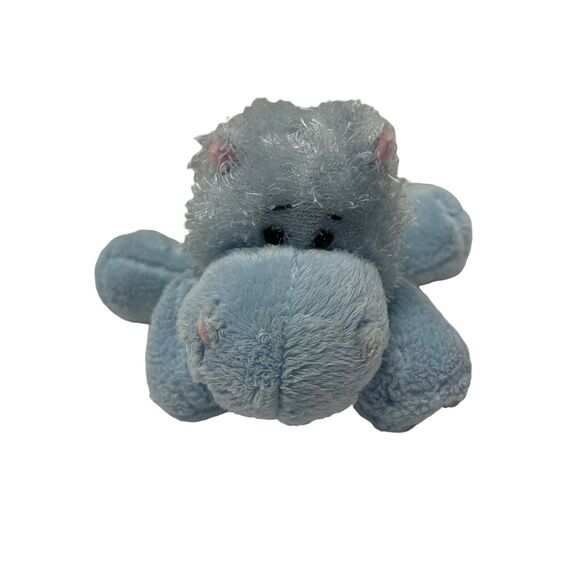 Ganz Plush Hippo Blue 6 inch Webkinz Lil Kinz Fluffy Beanie Animal HS009 No Code - Picture 1 of 7